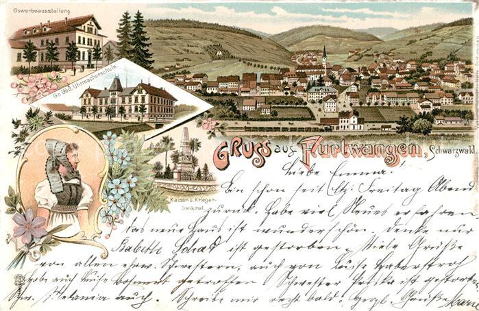 Furtwangen Gr. Bad Uhrmacherschulr Kaiserdenkmal