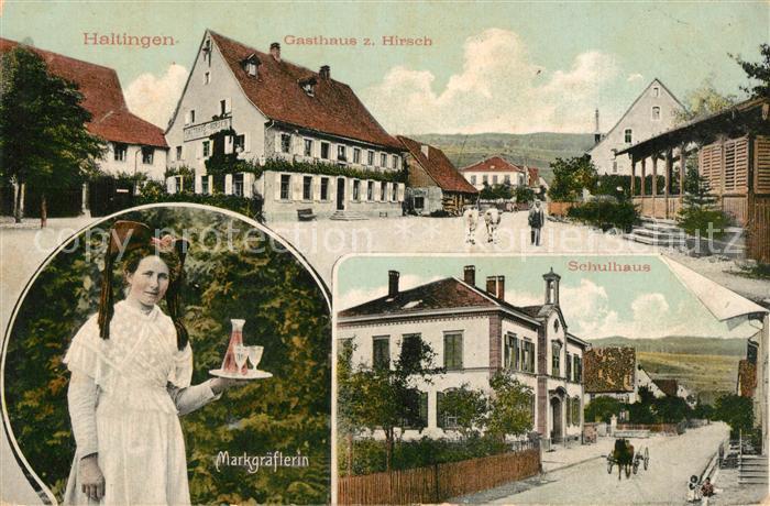 Haltingen Weil am Rhein BW Gasthaus Hirsch Schulhaus Tracht