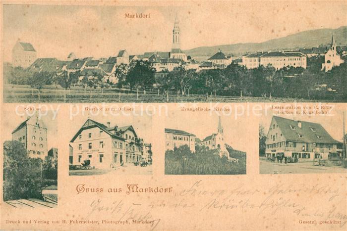 Markdorf Baden Gasthof Ochsen Schloss Evangelische Kirche