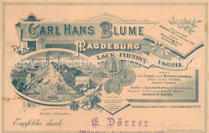 Magdeburg Lack-Firniss-Fabrik Hans Blume