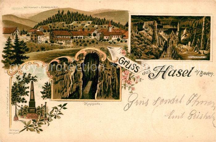 Hasel Baden Hasler Hoehle BW Kapelle Kriegerdenkmal Fuerstengruft