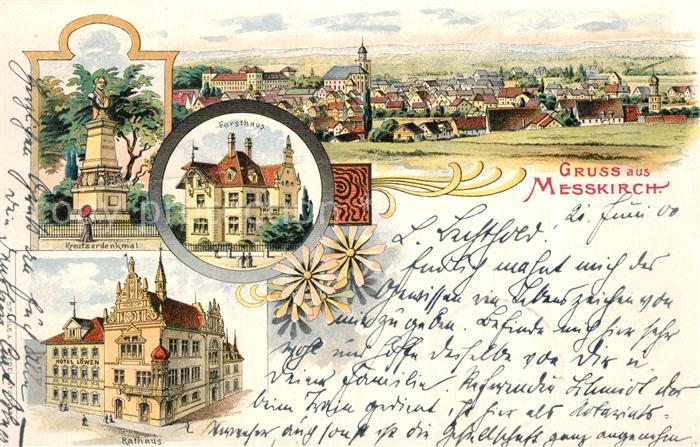 Messkirch Forsthaus Rathaus Kreutzerdenkmal