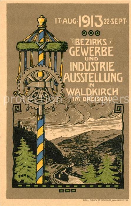 Waldkirch Breisgau Bezirksgewerbe Industrieausstellung 1913