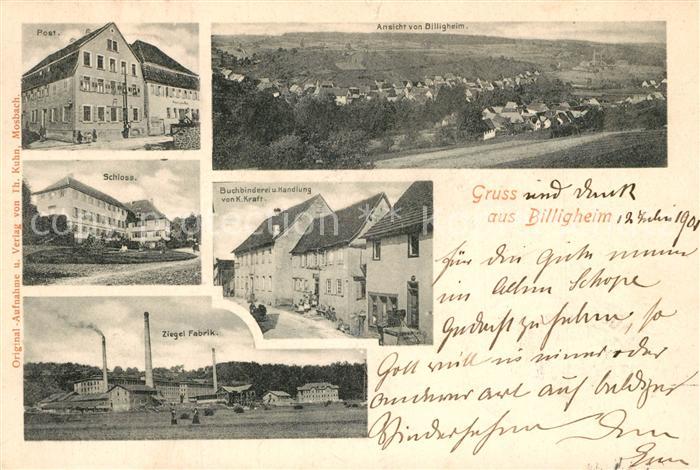 Billigheim Baden Post Schloss Ziegel Fabrik