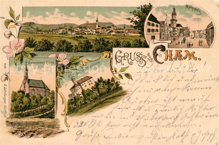 Cham Oberpfalz Marktplatz Schloss Thierlstein Kalvarienberg-Kirche