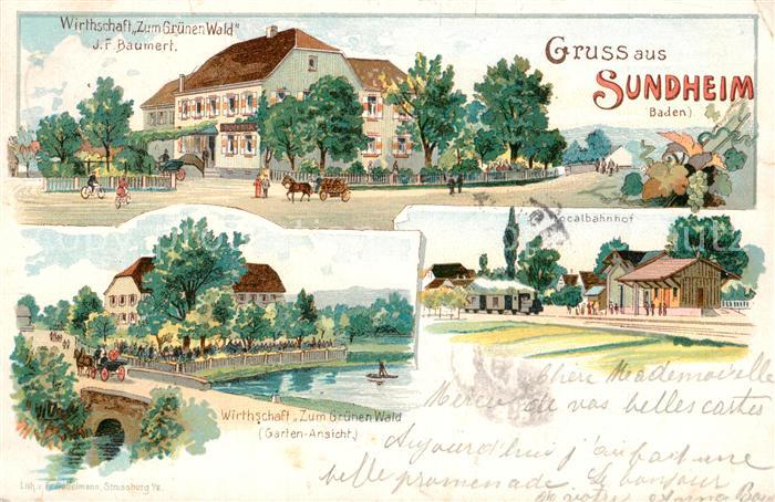 Sundheim Wirtschaft Zum Gruenen Wald Localbahnhof