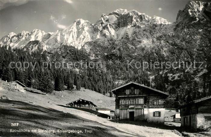 Kaindlhuette am Steinberg mit Kaisergebirge