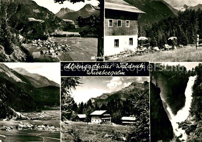 oetztal Tirol Alpengasthaus Waldruh Panorama Wasserfall