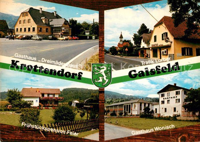 Gaisfeld Krottendorf Gasthaus Dreimaederlhaus Trafik Lorber Gasthaus Wonisch
