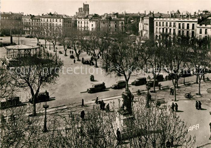 Beziers Place Jean Jaures Statue Paul Riquet