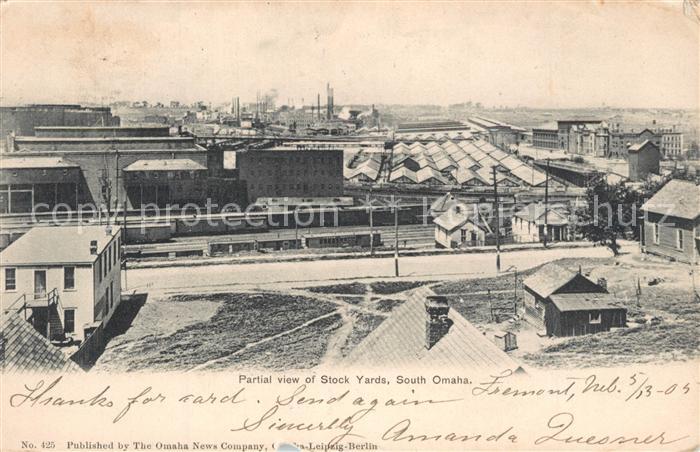 Fremont Nebraska Partial view of Stock Yards South Omaha