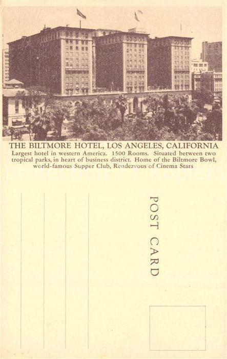 Los Angeles California The Biltmore Hotel