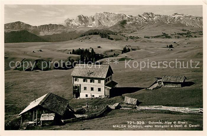 Alpe di Siusi Malga Scagul verso Malignon et Denti di Cavalli