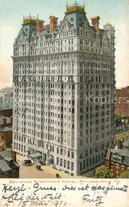 Philadelphia Pennsylvania Bellevue Stratford Hotel