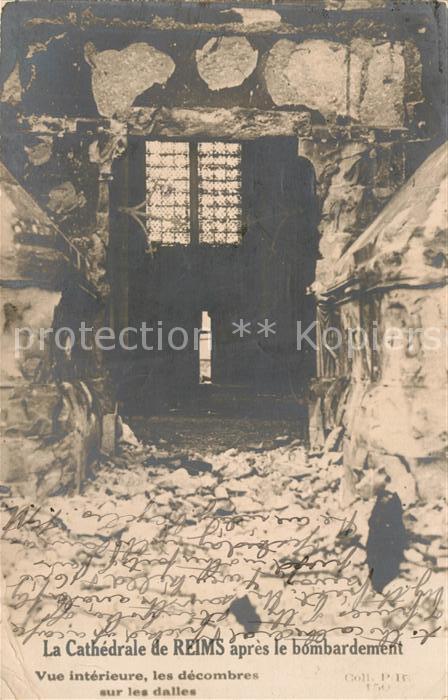 Reims Champagne Ardenne La Cathedrale apres le bombardement
