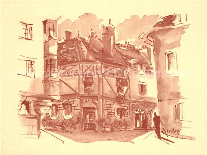 Beaune Cote d Or Burgund Central Hotel Aquarell