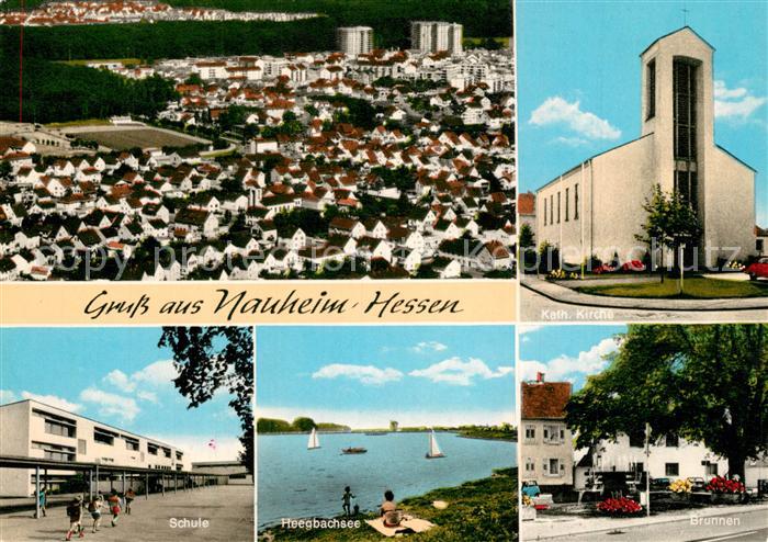 Nauheim Bad Fliegeraufnahme Kirche Heegbachsee Schule