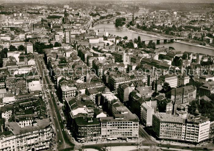 Frankfurt Main Fliegeraufnahme Innenstadt Mainpartie