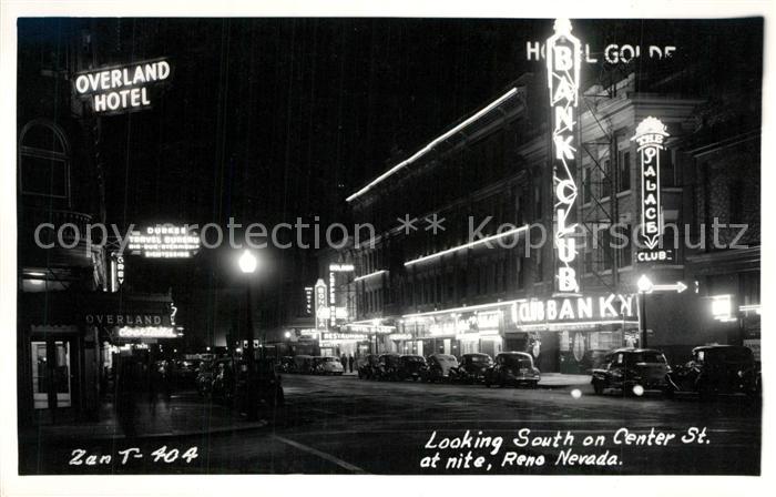 Reno Nevada Looking South on Center Street at night