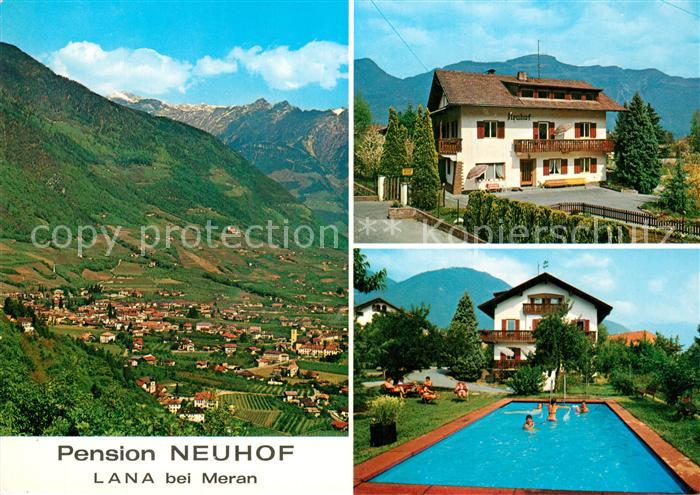 Lana Meran Pension Neuhof Schwimmbad Panorama