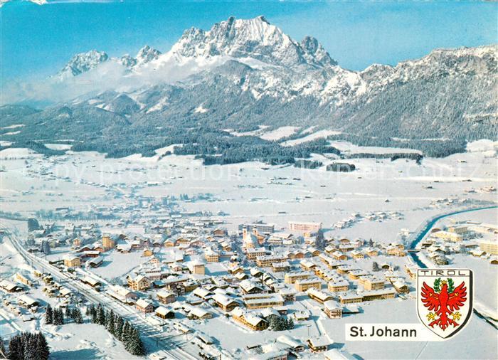 St Johann Tirol Fliegeraufnahme mit Kaisergebirge
