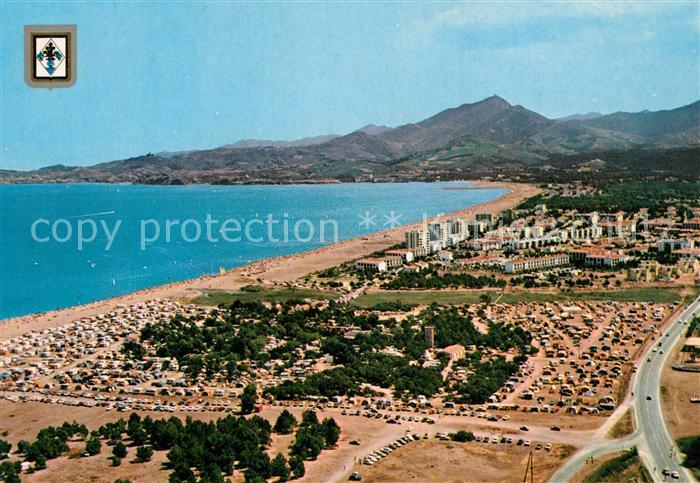 Argeles Plage Le Racou Vue aerienne