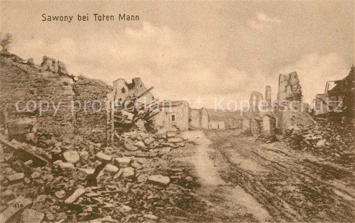 Verdun Meuse Sawony bei Toten Mann Kriegsschaeden