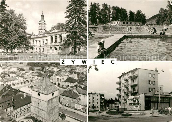 Schlesien Zywiec Schloss Freibad Stadtansichten