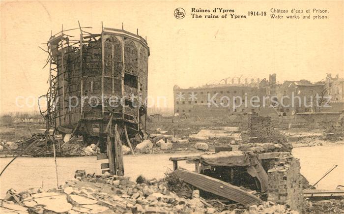 Ypern Ypres Ruines d’Ypres Chateau d’eau et Prison