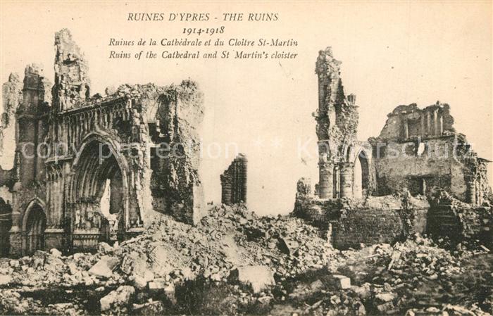 Ypern Ypres Ruines de la Cathedrale e du Cloitre St Martin