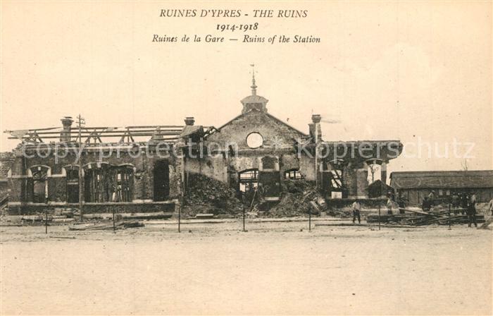 Ypern Ypres Ruines de la Gare