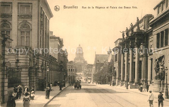 Bruxelles Bruessel Rue de la Regence et Palais des Beaux Arts