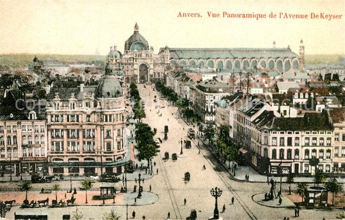Anvers Antwerpen Vue panoramique de l’Avenue De Keyser