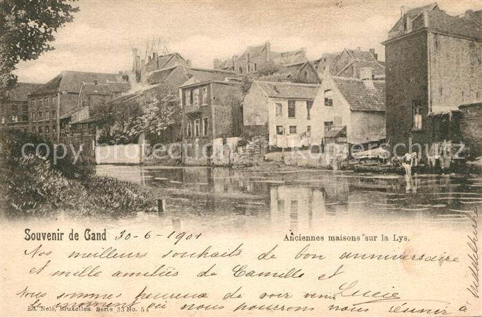Gand Belgien Anciennes maisons sur la Lys
