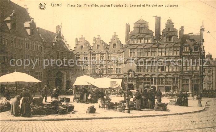 Gand Belgien Place Ste Pharalide ancien Hospice St Laurent et Marche aux poisson