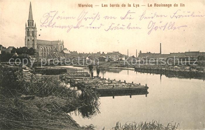 Wervicq Les bords de la Lys Le Rouissage du lin