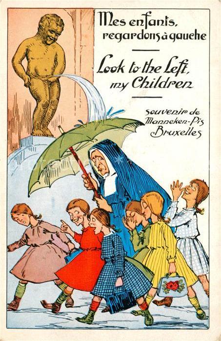 Bruxelles Bruessel Souvenir de Manneken Pis Karikatur