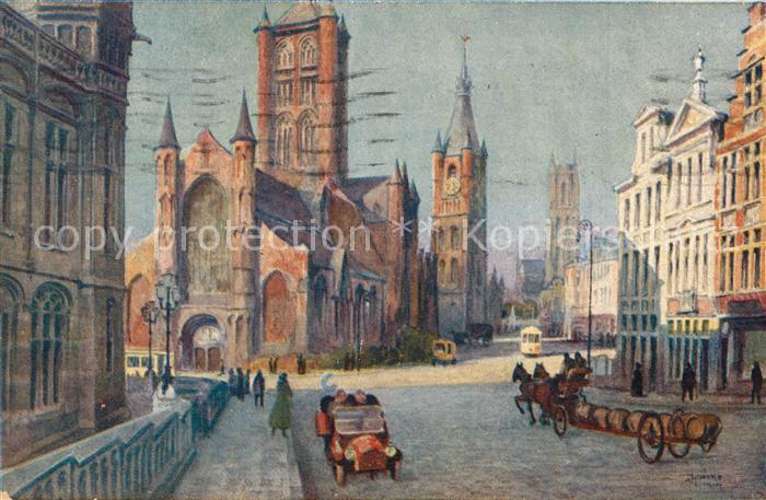 Gent Gand Flandre Sint Nicolaas Kerk het Belfort en Sint Baafs Kerk