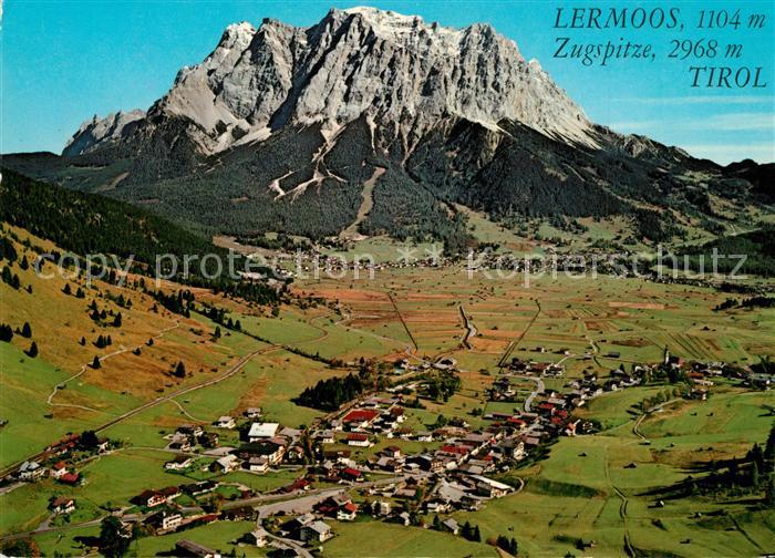 Lermoos Tirol Fliegeraufnahme mit Ehrwald und Zugspitze