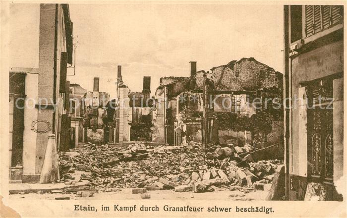 Etain Nach Granatfeuer schwer beschaedigt