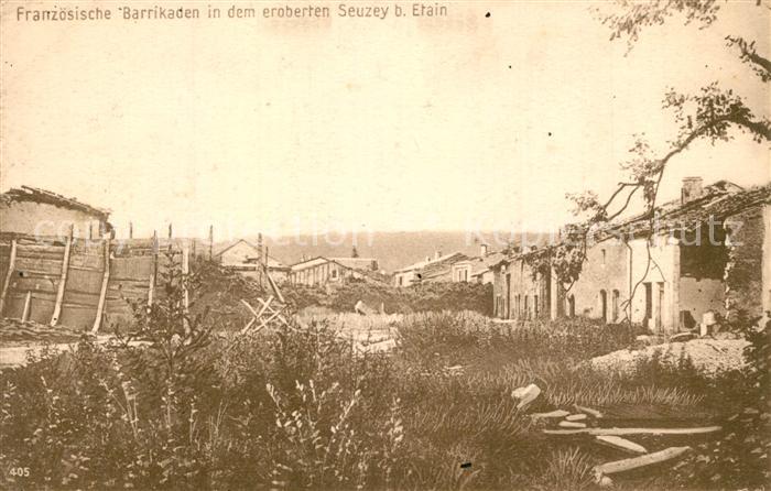 Seuzey Französische Barrikaden im zerstörten D