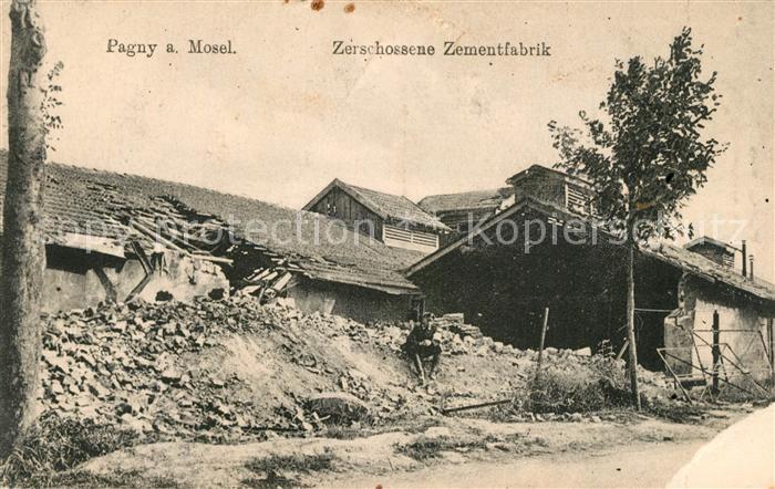 Pagny-sur-Moselle Zerschossene Zementfabrik