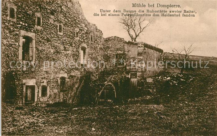 Dompierre Oise Zerstörte Mühle