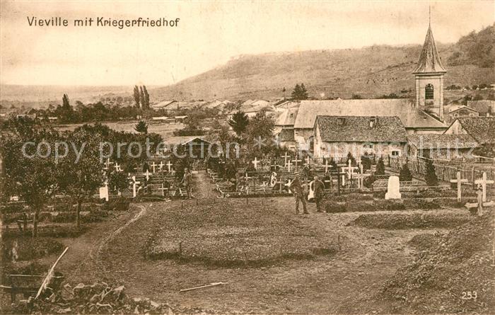 Vieville-sous-les Cotes 55 Meuse Ortsansicht mit Kriegerfriedhof
