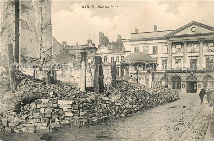 Namur sur Meuse Rue du Pont nach Zerstörung Feldpost