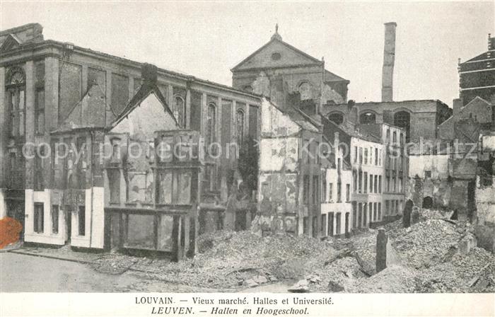 Leuven Hallen en Hoogeschool nach Zerstörung