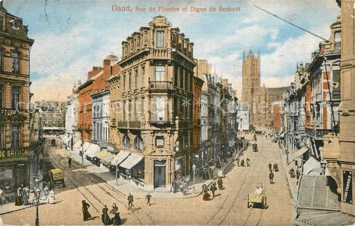 Gand Belgien Rue de Flandre et Digue de Brabant