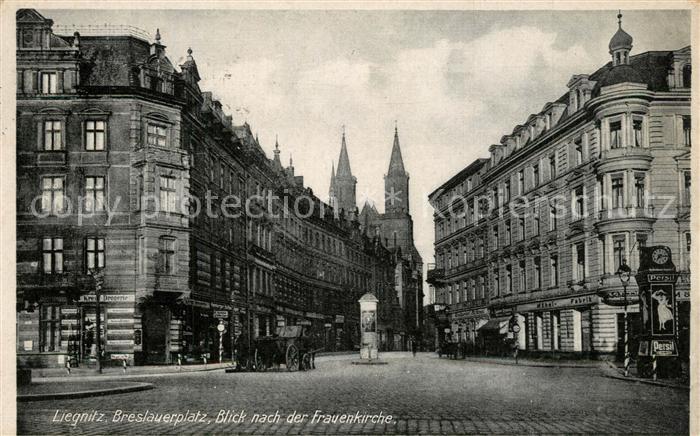 Liegnitz Legnica Breslauerplatz mit Frauenkirche