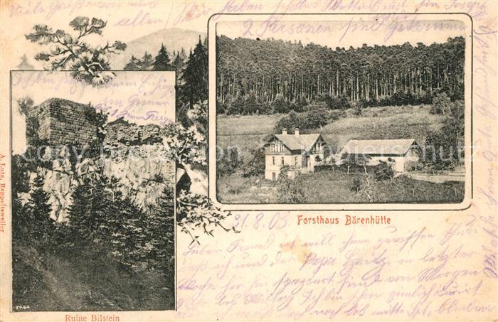 Altweier Ruine Bilstein Forsthaus Baerenhuette