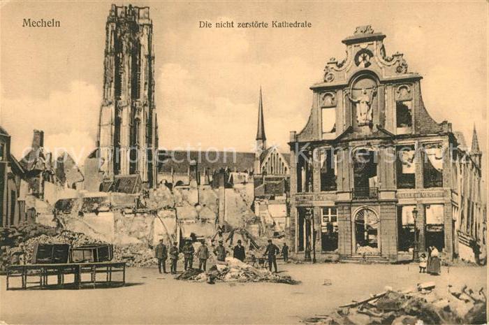 Mecheln Die nicht zerstoerte Kathedrale Feldpost